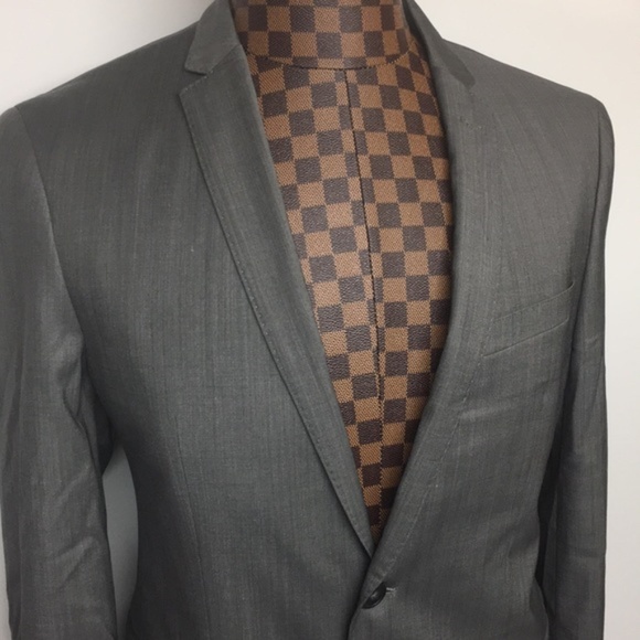 LABORATORY Gray Wool Blend 2 Button Blazer 44L - Picture 4 of 6